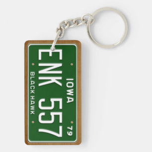 Iowa vintageregistreringsskylt 1979 Keychain