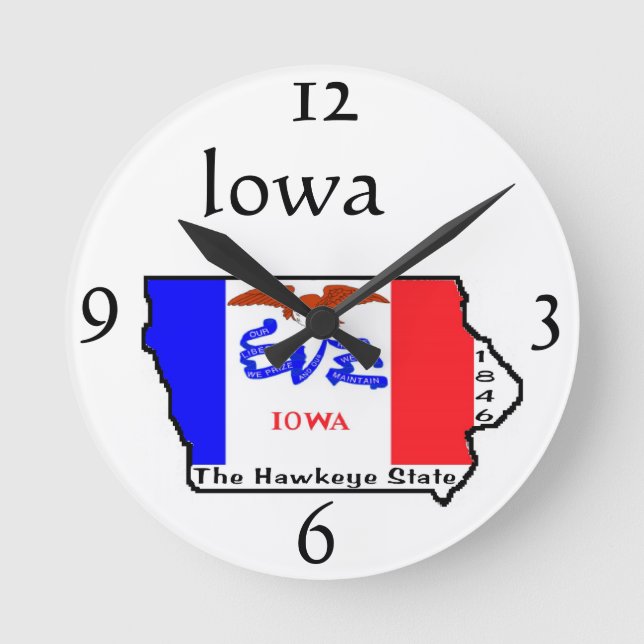 Iowa Wall Clock Rund Klocka (Framsida)