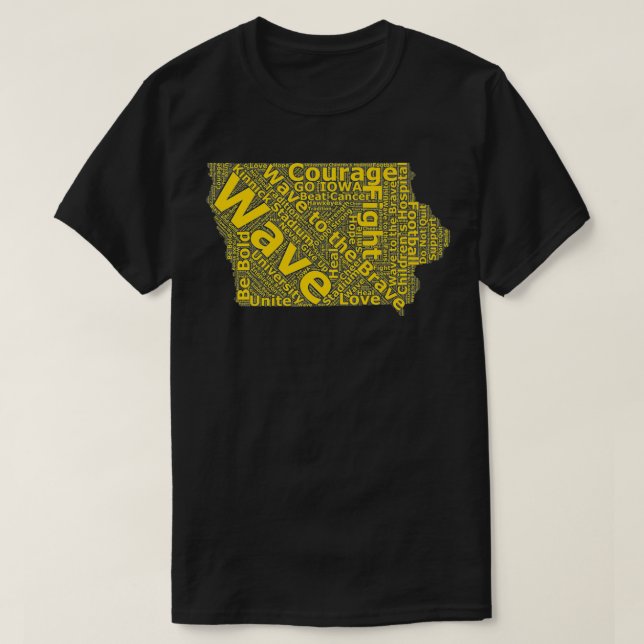 Iowa Wave till Modiga sjukan Barn Ord Cloud Pr T Shirt (Design framsida)