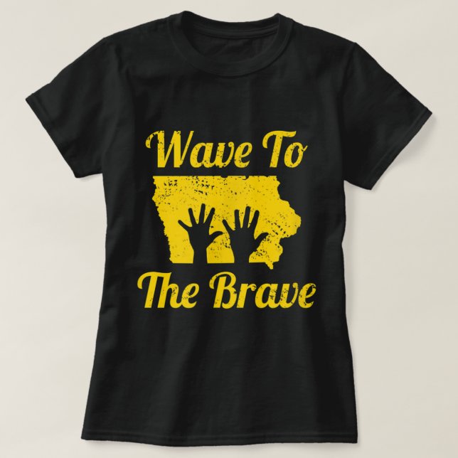 Iowa Wave till Modiga sjukhuset Hand Wave Hero T Shirt (Design framsida)