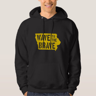 Iowa Wave till Modiga stencil Brev Black Guld B Hoodie