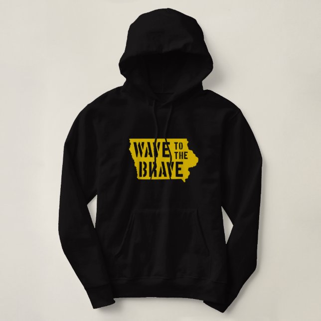 Iowa Wave till Modiga stencil Brev Black Guld B T Shirt (Design framsida)