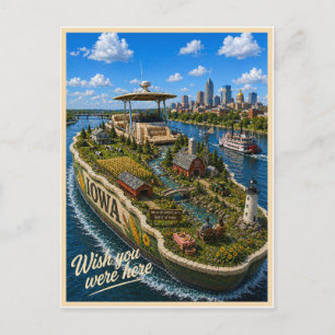 Iowa Wish You Were Here Statserie Vykort