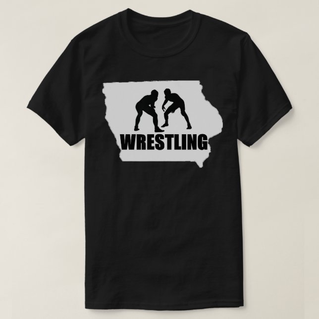 Iowa Wrestling Distress Iowa Karta T Shirt (Design framsida)