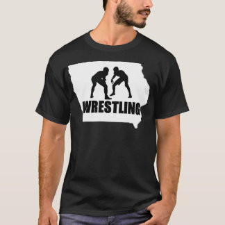 Iowa Wrestling Distress Iowa Karta T Shirt