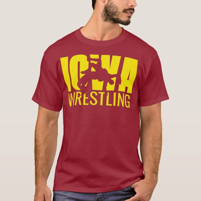 Iowa Wrestling Freestyle Wrestler ger staten T Shirt (Framsida)
