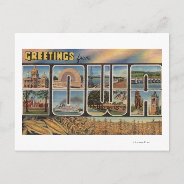 IowaLarge Brev ScenesIowa Vykort (Framsida)