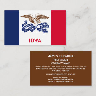 Iowan Flagga, Iowa Flagga Visitkort