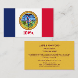 Iowan Flagga & Seal, Iowa Flagga Visitkort
