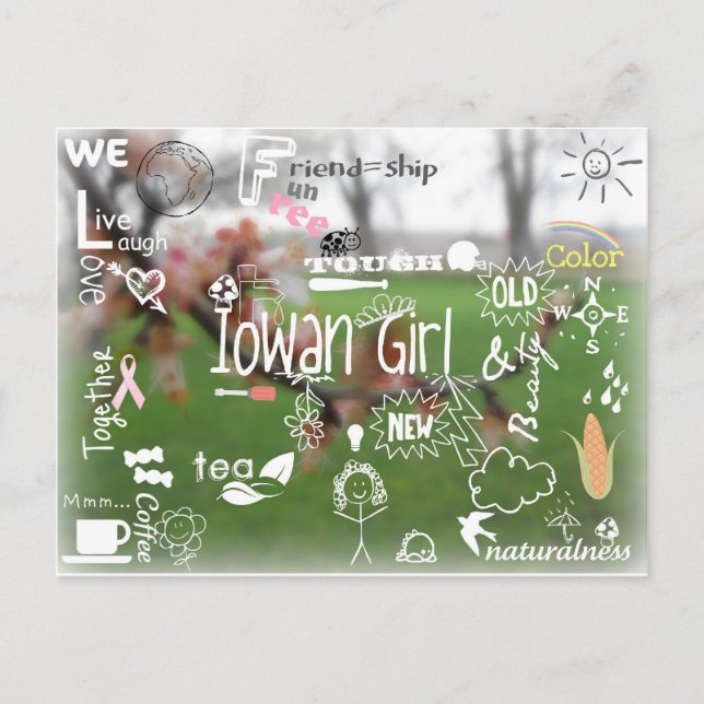 Iowan Girl Post Card Vykort (Framsida)