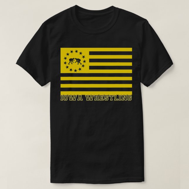 Iowan USA flagga Wrestler Fläkt Hawkeye State Iowa T Shirt (Design framsida)