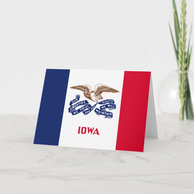 Iowans flagga, Flagga Iowa Kort (Framsida)
