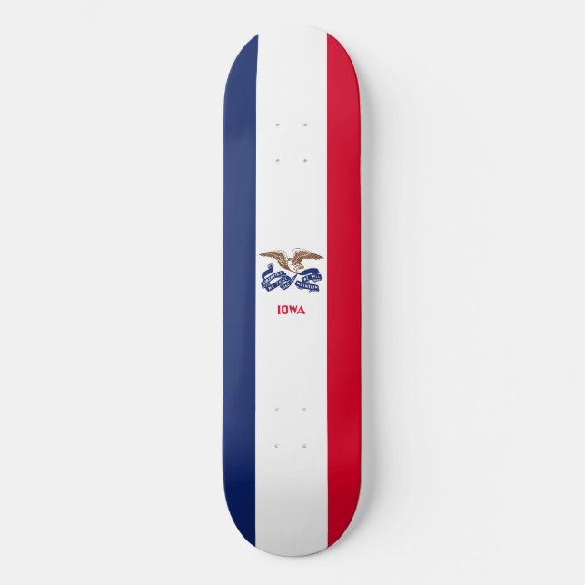 Iowas delstatsflagga mini skateboard bräda 18,5 cm (Framsida)