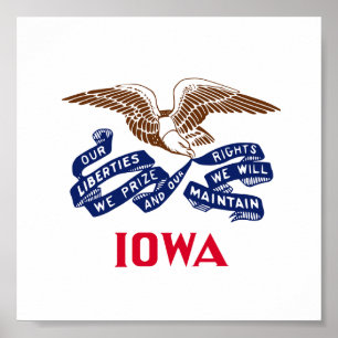 Iowas flagga poster