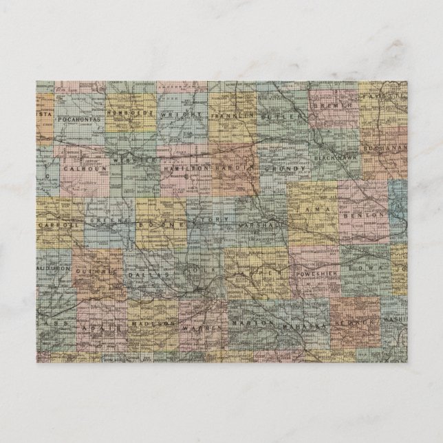 Iowas karta vykort (Framsida)