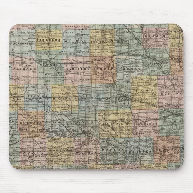 Iowas sektionerade karta musmatta (Framsidan)