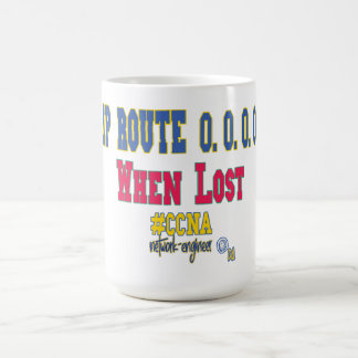 IP Route 0.0.0.0 När man är vilse – Rolig CCNA Nät Kaffemugg