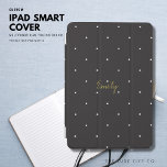 iPad Mini Cover Black Polka dots Personlig iPad Mini Skydd<br><div class="desc">Det här omslaget är svart med litet vitt polka dots. Gör den till din egen och anpassa den med ditt namn som står i en bras/guld-ton färg.</div>
