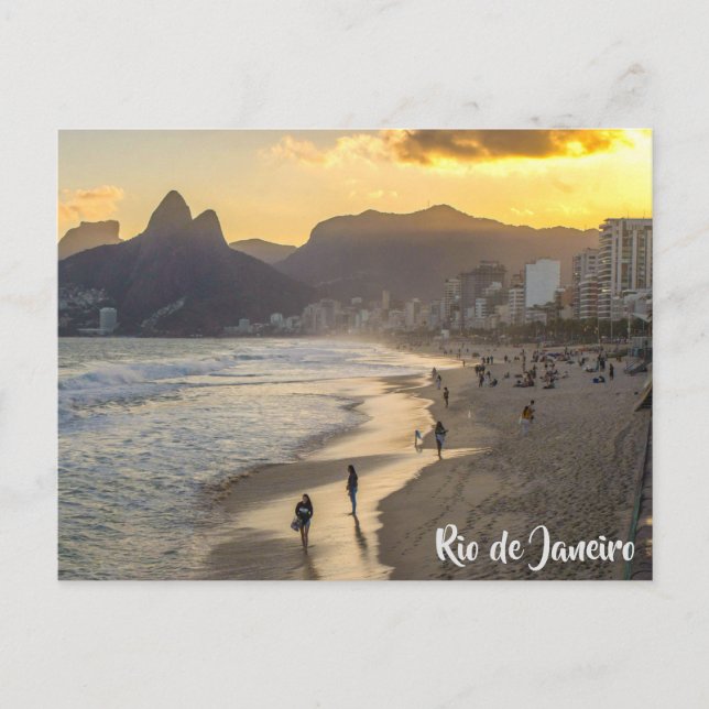 Ipanema Beach, Rio de Janeiro, Brasilien Vykort (Framsida)