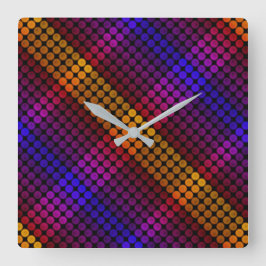 Ipanema-cirklar över svarta, kor-justerade fyrkant fyrkantig klocka