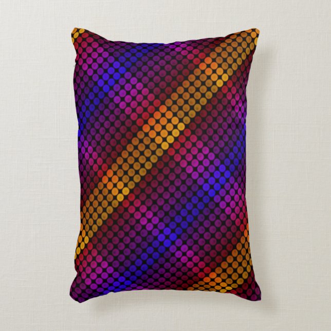 Ipanema färg cirklar på svart, formande fyrkanter prydnadskudde (Framsidan(Vertikal))