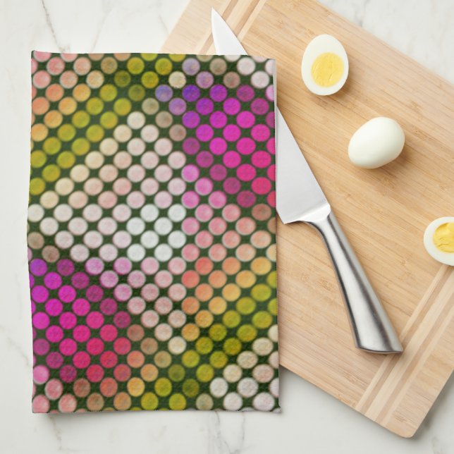 Ipanema färg stil i upprepade knappar och former kökshandduk (Vikt i Fjärdedel)