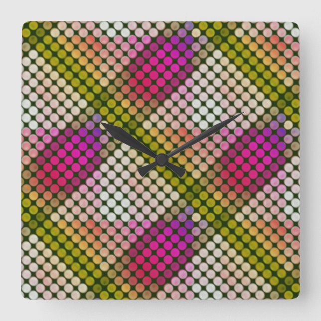 Ipanema i upprepade knappar, forma konstigar fyrkantig klocka (Framsida)