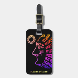 Ipanema Machu Picchu Peru Teckning på Black Bagagebricka