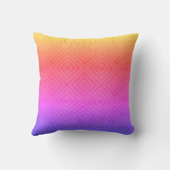 Ipanema Rainbow Hypnotic Diamond Modern Pop Art Kudde (Baksida)