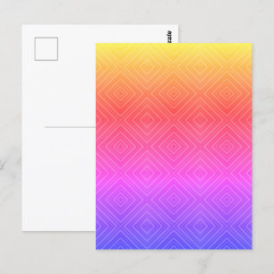 Ipanema Rainbow Hypnotic Diamond Modern Pop Art Vykort