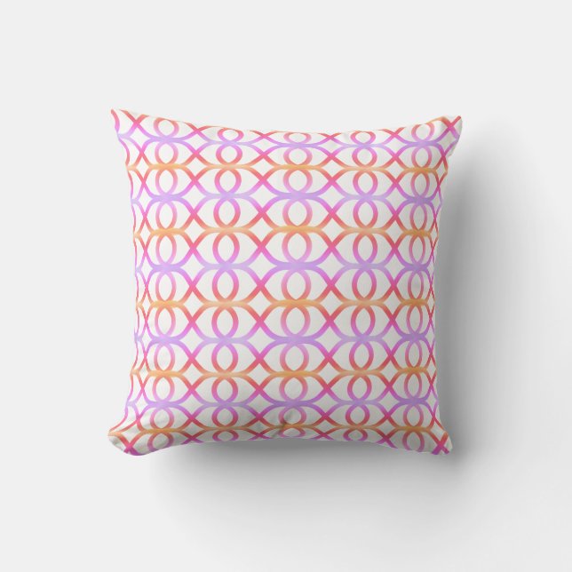 Ipanema Rosa Abstrakt Geometrisk Mönster Kudde (Framsida)