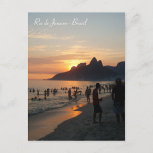 Ipanema strand, Rio de Janeiro, Brasilien. Vykort