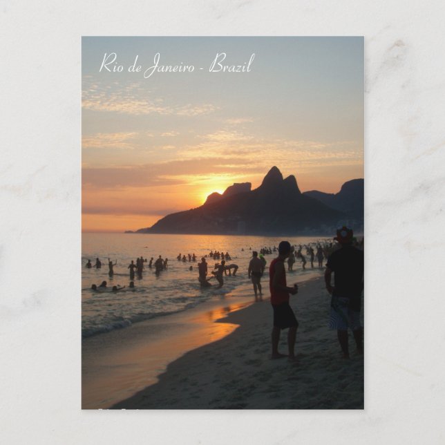 Ipanema strand, Rio de Janeiro, Brasilien. Vykort (Framsida)