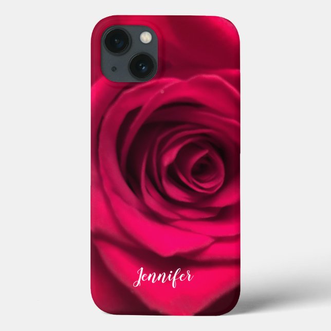 Iphone 10 X-fodral med personlig röd ros (Baksida)