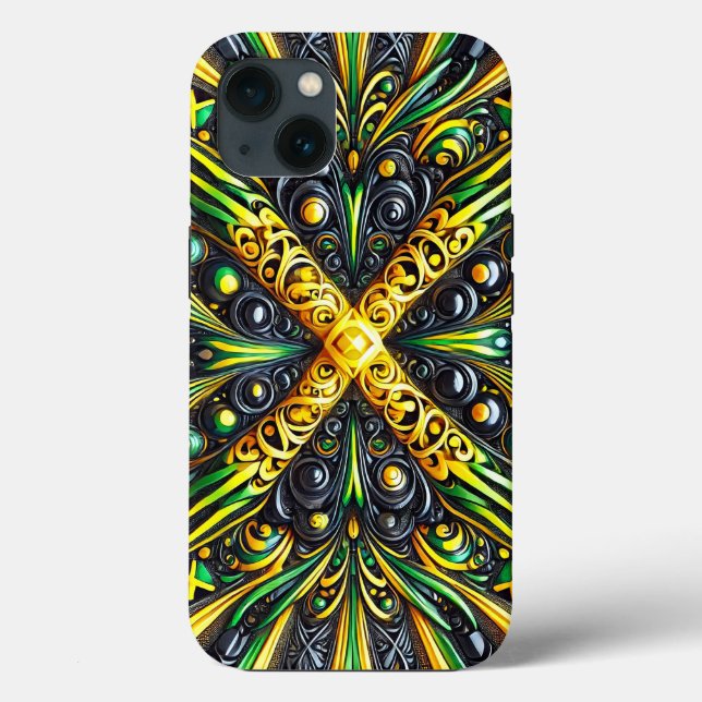 iPhone 13 Fodral-Mate med Jamaican Färg (Baksida)
