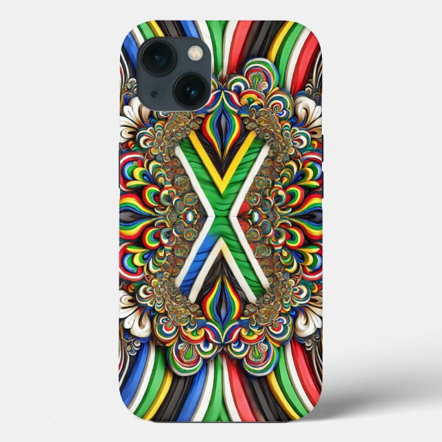 iPhone 13 Fodral-Mate med Sydafrika Färg (Baksida)