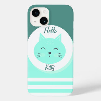 iPhone 14 Caseser Hej Kattunge White & Grönt Färg