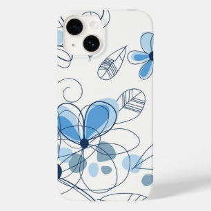 iPhone 14 Fodral-Blåa blommor