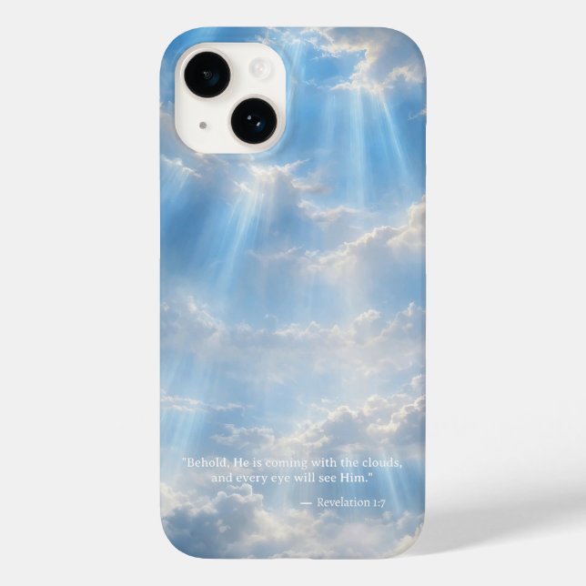 iPhone 14-fodral • Lysande moln med skriftställe (Baksida)