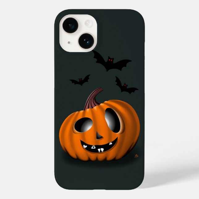 Iphone 14 Halloween fodral med rolig pumpning (Baksida)