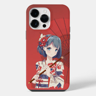 iPhone 14 Pro Max Red Anime Fodral Cover för flick