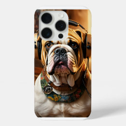 iPhone 15 Pro Fodral med design för fet bulldog