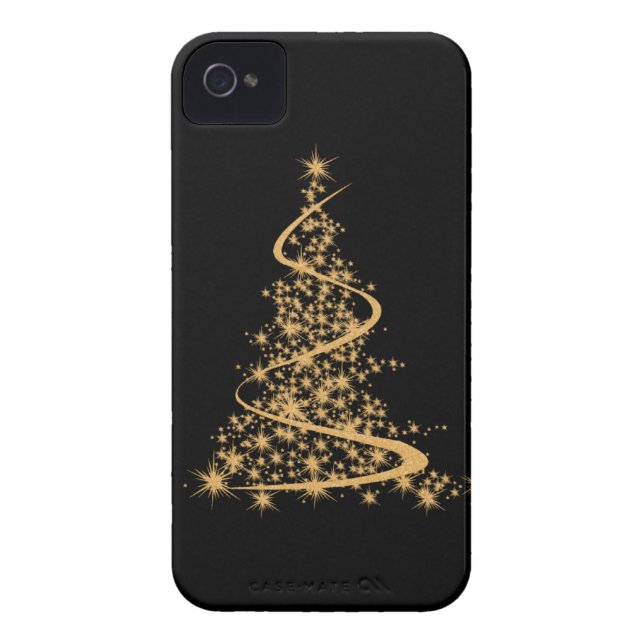 iPhone 4 Case Glitzy Guld Julafton Case-Mate iPhone Skal (Baksidan)