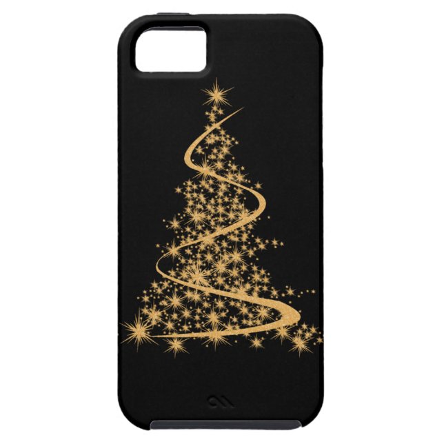 iPhone 5 Fodral Glitzy Guld och Black Case-Mate iPhone Skal (Baksidan)