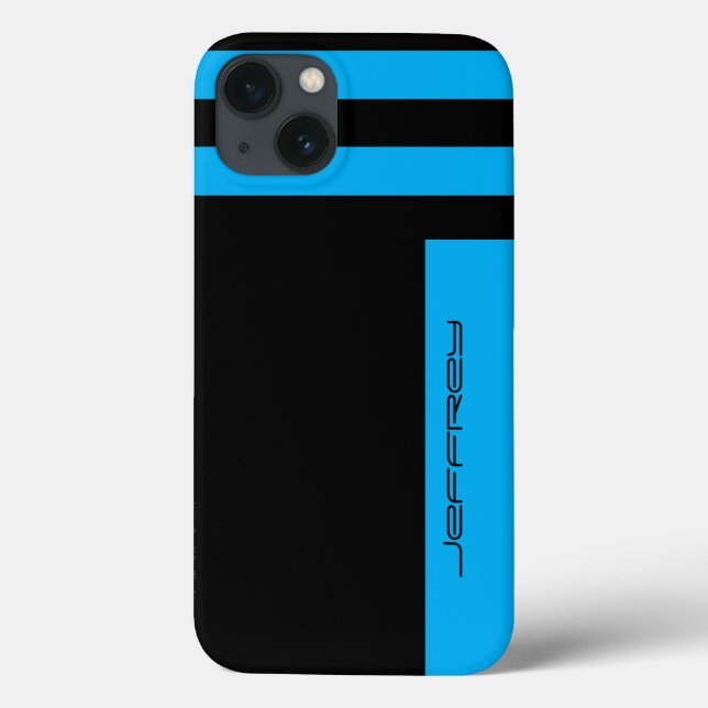 iPhone 6 Fodral Cyan Blue & Black Two Way Rand (Baksida)