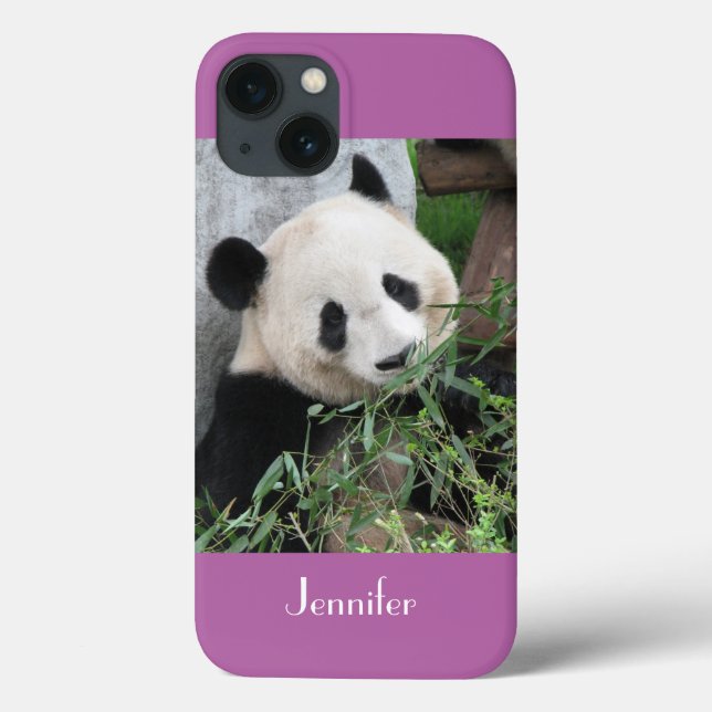 iPhone 6 Fodral Giant Panda Blek Lila Bkgnd (Baksida)