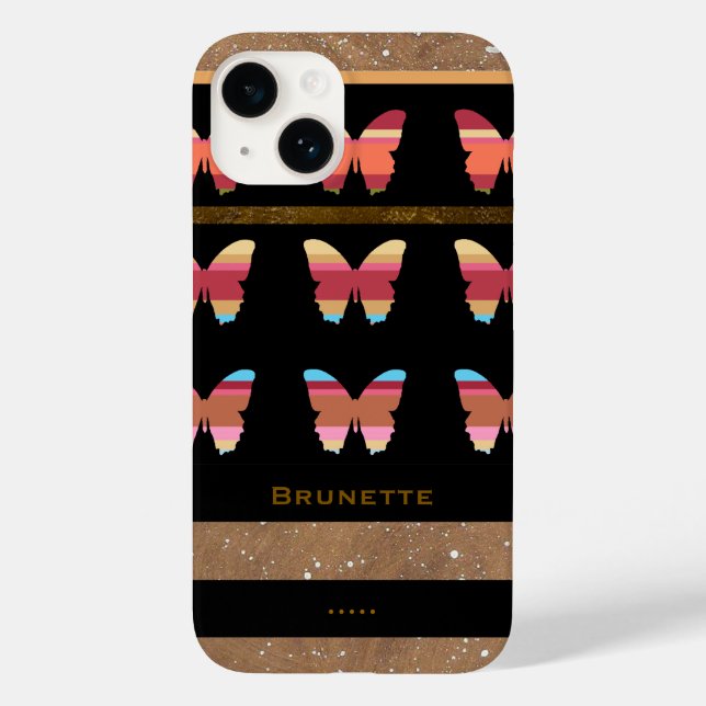 iPhone 6 med randiga fjärilar (Baksida)