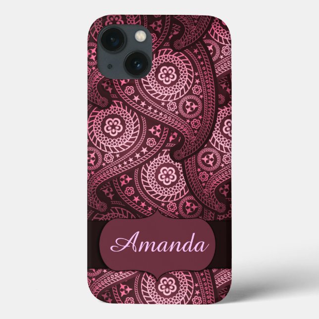 iPhone 6, tuff Xtreme rosa Paisley Monogram (Baksida)