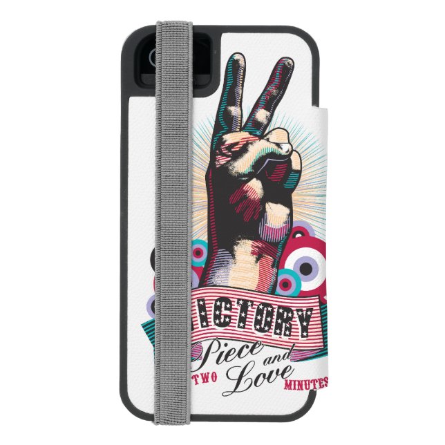 iPhone 6 Wallet Case Victory Peace & Love Pop-Art Incipio iPhone Wallet Skal (Folio Baksidan)