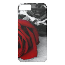 iPhone 7/6Plus, iPad/luft/mini- fodralröd ros B/W